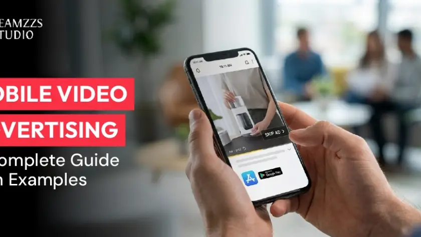 Mobile video advertising campaign example on smartphone screen by iDREAMZZS Studio
