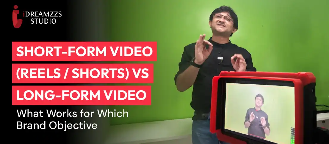 Short-form vs long-form video marketing strategy comparison for brand objectives by iDREAMZZS Studio